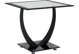Seconique Hanley Clear Glass/Black Border/Black Glass/Black Lamp Table (5745015128230)