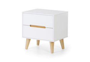 Julian Bowen Alicia White 2 Drw Bedside Table/Nightstand/Bedside Cabinet Chest (5799862960294)