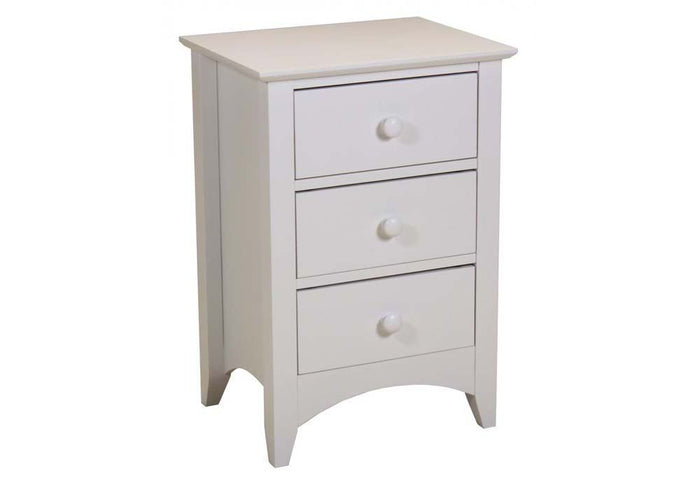 OSD Copenhagen White 3 Drawer Bedside Table/ Nightstand/ Bedside Cabinet