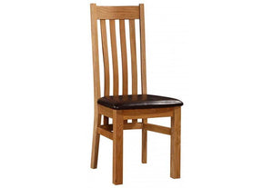 OSD Leverkusen Natural Solid Oak Brown PU Dining Chair (7622536298670)