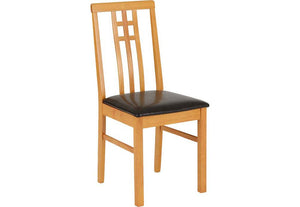Seconique Vienna Medium Oak/Brown Faux Leather Dining Chair (5703515799718)