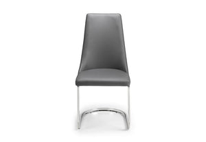 Julian Bowen Como Solid Wood Grey Faux Leather Cantilever Dining Chair (5635001254054)