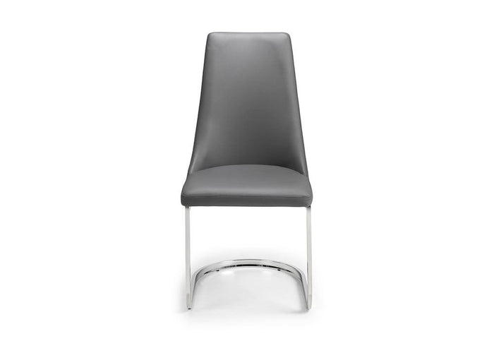 OSD Como Solid Wood Grey Faux Leather Cantilever Dining Chair (Set of 2)