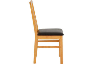 Seconique Vienna Medium Oak/Brown Faux Leather Dining Chair (5703515799718)
