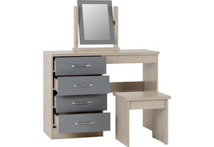 Seconique Nevada Grey, Oyster, Sonoma Oak and White 4 Drawer Dressing Table Set (5769105014950)