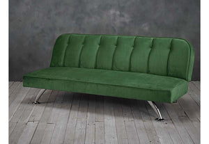 LPD Brighton Green, Grey, Orange, Pink Velvet Fabric Vintage Style Sofa Bed (6579740737710)