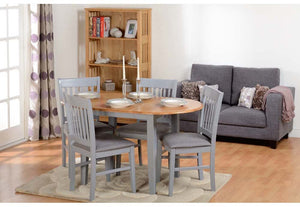 Seconique Oxford Grey/Natural Oak/Grey Fabric Dining Set (5719702700198)