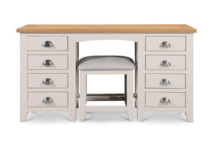 Julian Bowen Richmond Elephant Grey Solid Oak Dressing Table Stool (5799878820006)