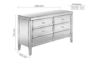 Birlea Valencia Mirrored 3 Over 2 Drawer, 3 Drawer, 5 Drawer and 6 Drawer Chest (5600409419942)