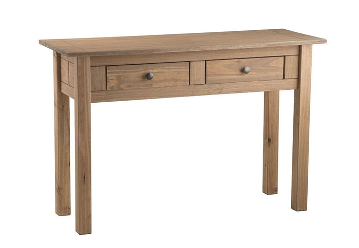 Birlea Santiago Distressed Waxed Finish Solid Pine 2 Drawer Console Table
