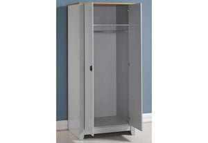 Seconique Ludlow Grey and White with Oak Lacquer 2 Door Wardrobe (5762500788390)