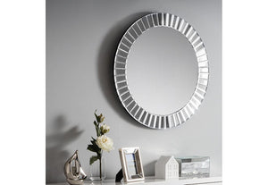Julian Bowen Sonata Clera Glass Round Wall Mirror (5801683124390)
