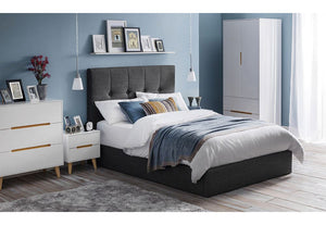 Julian Bowen Alicia White 2 Drw Bedside Table/Nightstand/Bedside Cabinet Chest (5799862960294)