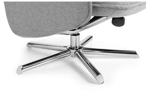 Julian Bowen Aria Grey Linen Recliner & Stool with Chrome Base (5799877148838)
