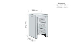 Birlea Vienna 2 Drawer and 3 Drawer Bedside Table/ Nightstand/ Bedside Cabinet (5600380715174)