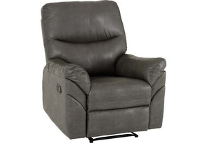 Seconique Capri Black and Grey Faux Leather Reclining Chair (5762176549030)