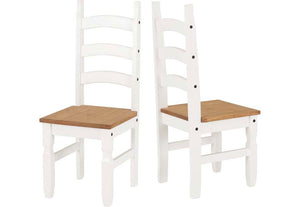 Seconique Corona Distressed Waxed Pine Grey and White Dining Chair (5780959396006)