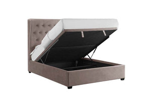 LPD Belgravia Cappuccino Grey Upholstered Ottoman Bed Double King & Super King (6257480335534)