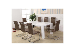 OSD Solingen Brown PU with Chrome Leg Dining Chair (7622567624878)