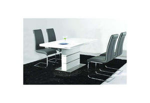 OSD Ruse High Gloss Black & White PU with Chrome Leg Dining Chair (7622098288814)