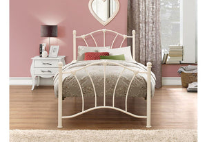 Birlea Sophia Cream and Pink Steel Metal Bed Frame 3FT Single - 90cm (5597591797926)
