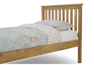 Serene Heather Honey Oak Opal White Hevea Wooden Bed 3FT 4FT Double 5FT 6FT (6677561901230)