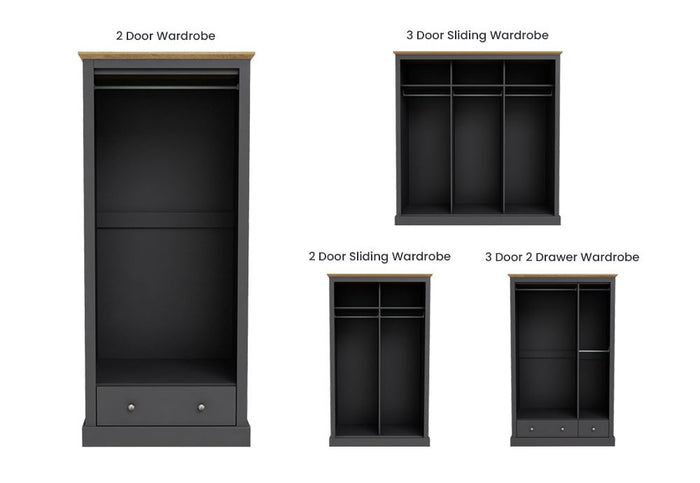 OSD Devon Charcoal Wardrobe