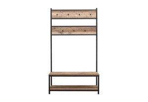Birlea Urban Rustic Wood Effect with Black Metal Frame Coat Rack and Bench (5596213608614)