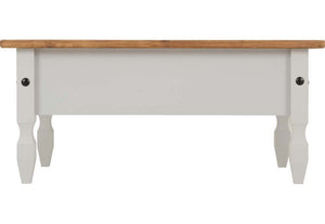 Seconique Corona Grey and White and Distressed Waxed Pine 1 Drw Coffee Table (5762068218022)