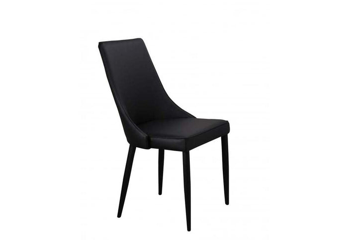 OSD Wuppertal Black and Grey with Metal Legs PU Dining Chair (Set of 4)