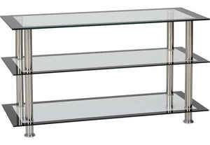 Seconique Harlequin Clear Glass/Black Border/Silver TV Unit (5747292930214)