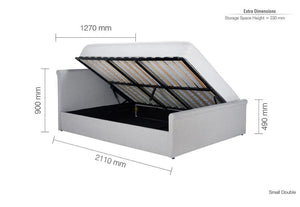 Birlea Stratus Grey Upholstered Ottoman Bed Small Double, Double & King (5597516333222)