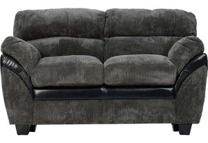 Seconique Capri Black, Charcoal and Grey Faux Leather 3 Seater & 2 Seater (5741454688422)