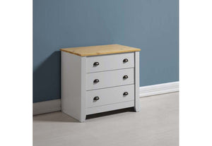 Seconique Ludlow Grey with Oak Lacquer 3 Drawer Chest (5747471581350)