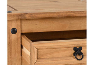 Seconique Corona Distressed Waxed Pine 1 Drawer Lamp Table (5744805019814)