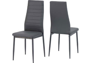 Seconique Abbey Black Grey and White Faux Leather High Back Dining Chairs (5733567168678)