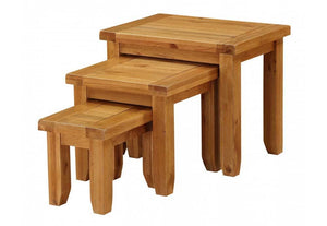 OSD Monaco Solid Oak Nest of Tables (7566617346222)