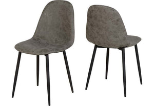 Seconique Athens Grey Faux Leather Dining Chair (5776028041382)