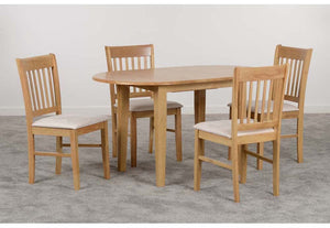 Seconique Oxford Natural Oak/Mink Microsuede Dining Set (5719713874086)
