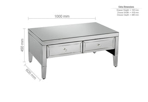 Birlea Valencia Mirrored Bevelled Glass Coffee Table (5596245754022)