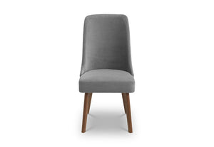 Julian Bowen Huxley Walnut and Dusk Grey Chenille Dining Chair (5635501195430)