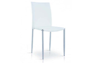 OSD Cambridge White PU with Chrome Leg Dining Chair (7622147997870)