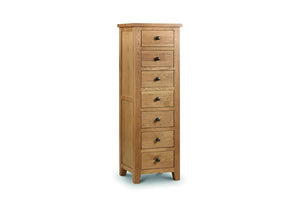 Julian Bowen Marlborough Waxed Oak 4 Drawer 4 + 2 Drawer 7 Drawer Tall Chests (5644418613414)