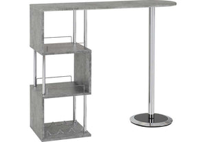 Seconique Charisma Concrete and White Effect with Chrome Home Bar Table (5762450686118)