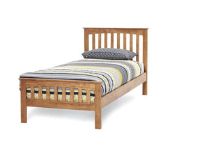 Serene Amelia Honey Oak Opal White Hevea Wooden Bed 3FT 4FT Double 5FT 6FT (6677603090606)