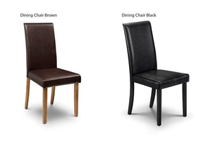 Julian Bowen Hudson Black Lacquered and Brown Faux Leather Dining Chair (5633806106790)