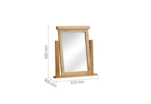 Birlea Woburn Oak Veneer Solid Oak Dressing Table Mirror (5596251979942)