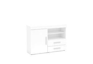 Birlea Edgeware Black Walnut &Black White White & Grey 1 Door 2 Drawer Sideboard (5600648724646)