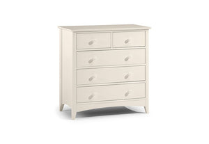 Julian Bowen Cameo Stone White Solid Pine 3 + 2 Drawer Chest (5641825288358)