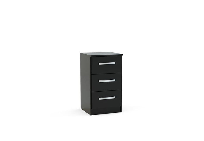 Birlea Lynx High Gloss 3 Drawer Bedside Table/ Nightstand/ Bedside Cabinet